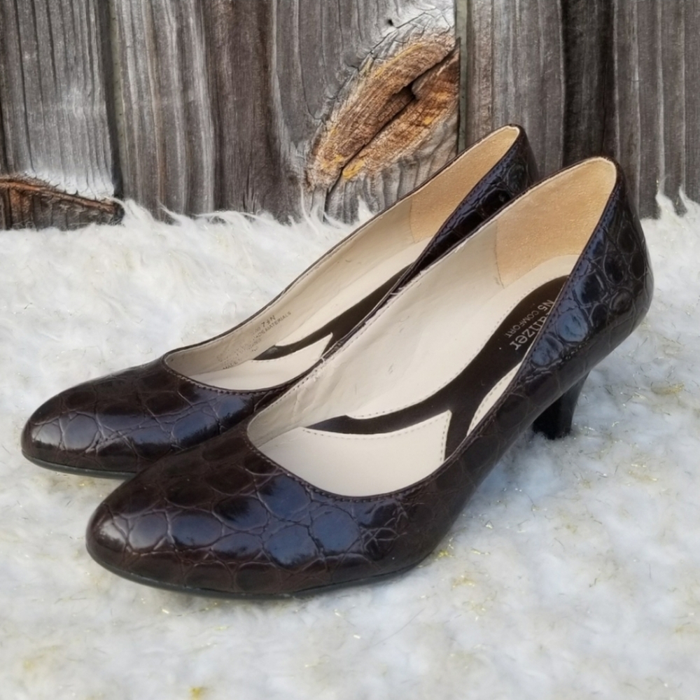 7.5 Heels Naturalizer N5 Brown Patent Tortoise